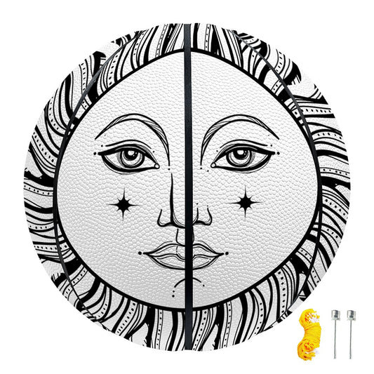 Black And White Celestial Sun Print Basketball