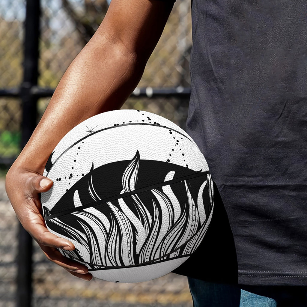 Black And White Celestial Sun Print Basketball