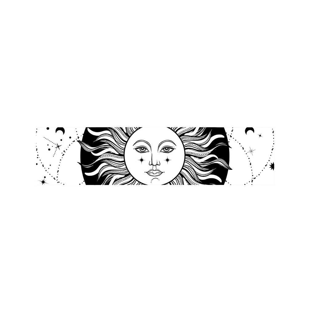 Black And White Celestial Sun Print Bed Runner