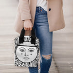 Black And White Celestial Sun Print Bible Tote Bag