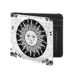Black And White Celestial Sun Print Bifold Wallet