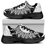 Black And White Celestial Sun Print Black Chunky Shoes