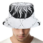 Black And White Celestial Sun Print Bucket Hat
