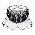 Black And White Celestial Sun Print Bucket Hat