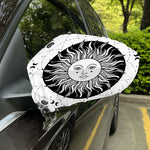 Black And White Celestial Sun Print Car Side Mirror Covers