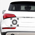 Black And White Celestial Sun Print Car Sticker