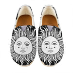 Black And White Celestial Sun Print Casual Shoes