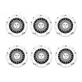 Black And White Celestial Sun Print Coaster Set