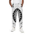 Black And White Celestial Sun Print Cotton Sweatpants