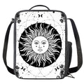 Black And White Celestial Sun Print Crossbody Lunch Bag