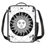 Black And White Celestial Sun Print Crossbody Lunch Bag