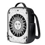 Black And White Celestial Sun Print Crossbody Lunch Bag