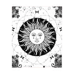 Black And White Celestial Sun Print Curtain