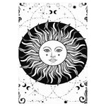 Black And White Celestial Sun Print Curtain