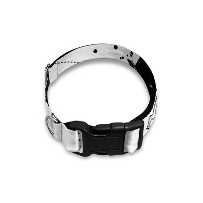 Black And White Celestial Sun Print Dog Collar