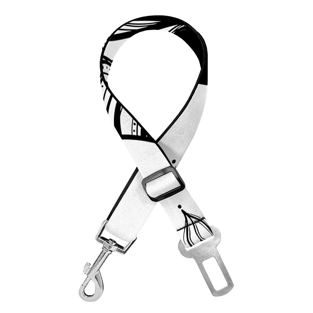 Black And White Celestial Sun Print Dog Seat Belt
