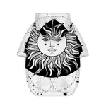 Black And White Celestial Sun Print Dog Zip Up Hoodie
