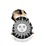 Black And White Celestial Sun Print Dog Zip Up Jacket