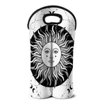 Black And White Celestial Sun Print Double Neoprene Wine Tote