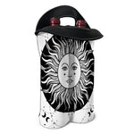 Black And White Celestial Sun Print Double Neoprene Wine Tote