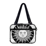 Black And White Celestial Sun Print Double Strap Bible Bag