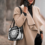 Black And White Celestial Sun Print Double Strap Bible Bag