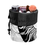 Black And White Celestial Sun Print Drawstring Makeup Bag