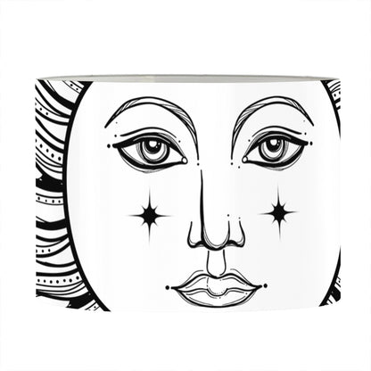 Black And White Celestial Sun Print Drum Lamp Shade