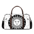 Black And White Celestial Sun Print Duffel Bag
