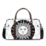 Black And White Celestial Sun Print Duffle Bag