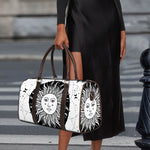 Black And White Celestial Sun Print Duffle Bag