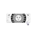 Black And White Celestial Sun Print Extended Mouse Pad