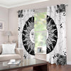 Black And White Celestial Sun Print Extra Wide Grommet Curtains