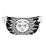 Black And White Celestial Sun Print Fanny Pack