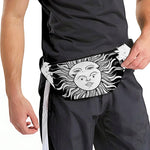 Black And White Celestial Sun Print Fanny Pack