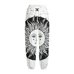 Black And White Celestial Sun Print Fleece Lined Knit Pants