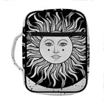 Black And White Celestial Sun Print Front Pocket Bible Bag