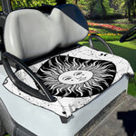 Black And White Celestial Sun Print Golf Cart Seat Cover