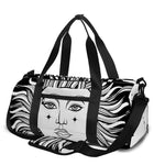 Black And White Celestial Sun Print Gym Bag