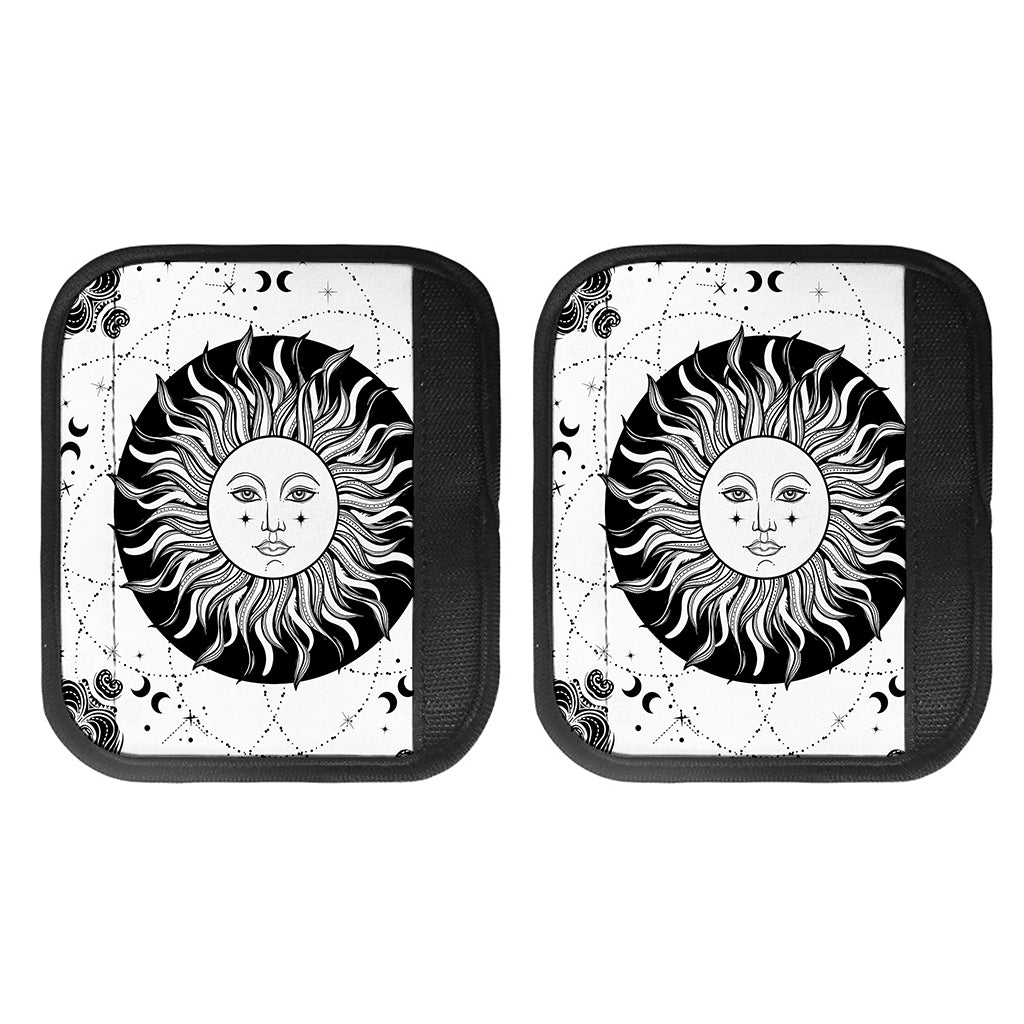 Black And White Celestial Sun Print Handle Covers