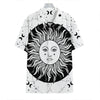 Black And White Celestial Sun Print Hawaiian Shirt