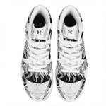 Black And White Celestial Sun Print High Top Leather Sneakers