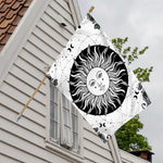 Black And White Celestial Sun Print House Flag