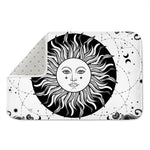 Black And White Celestial Sun Print Indoor Door Mat
