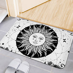 Black And White Celestial Sun Print Indoor Door Mat