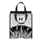 Black And White Celestial Sun Print Insulated Lunch Tote