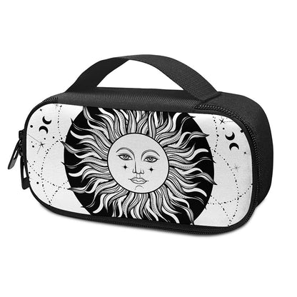 Black And White Celestial Sun Print Insulin Cooler Travel Case