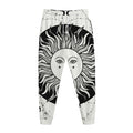 Black And White Celestial Sun Print Jogger Pants