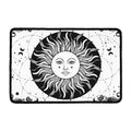 Black And White Celestial Sun Print Kitchen Mat