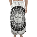 Black And White Celestial Sun Print Lantern Pants